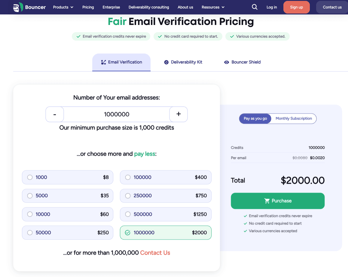 Bouncer pricing