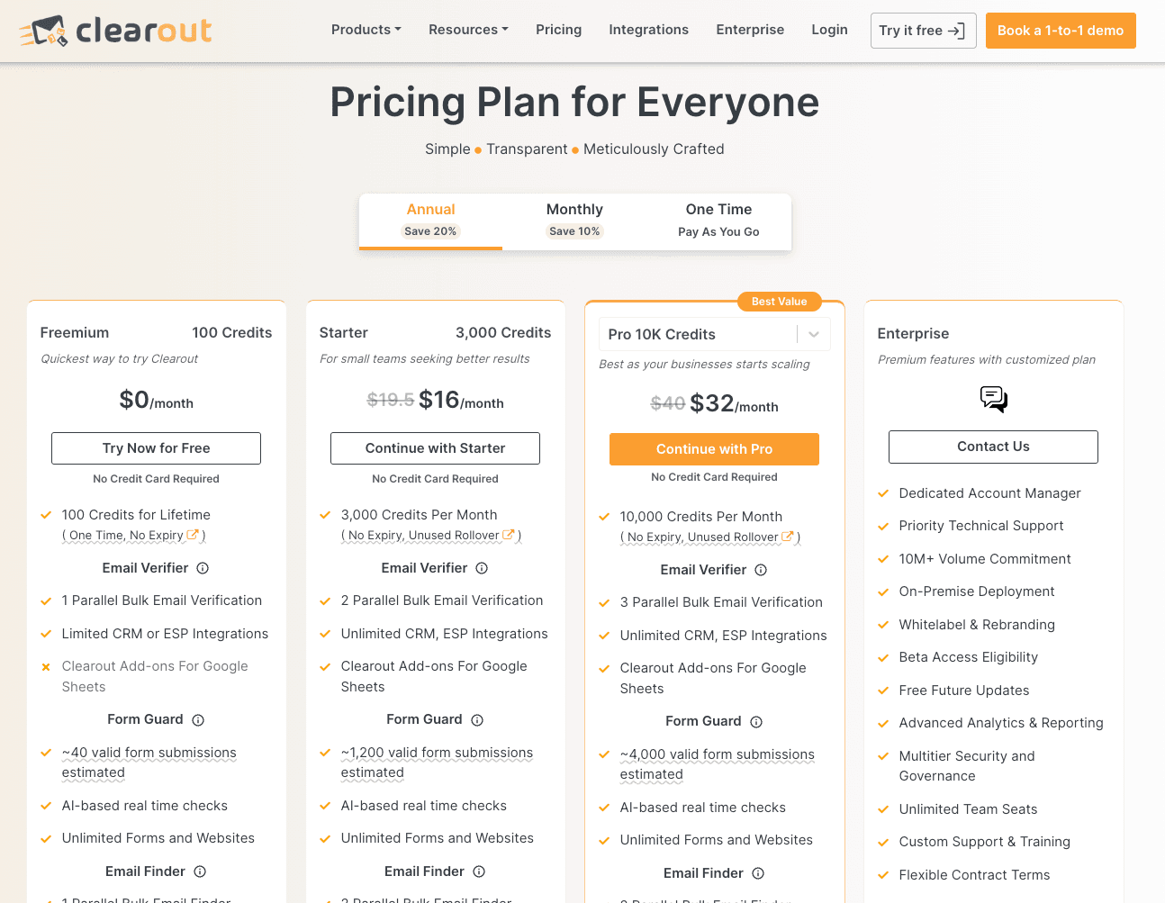 Clearout pricing